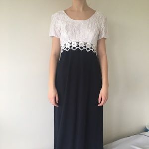 Stunning Lace + Navy Dress with Sleeves